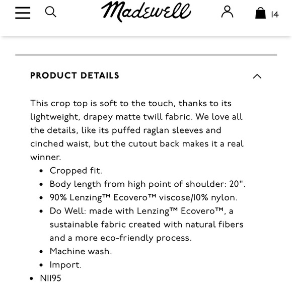 Madewell MWL Camp resort ringer crop tee size L - Picture 8 of 8